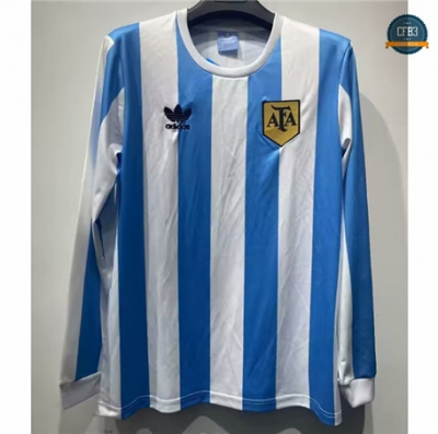 Cfb3 Camiseta Retro 1978 Argentina Primera Equipación Manga Larga