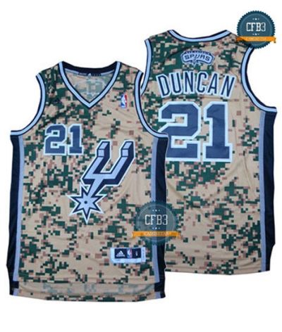 cfb3 camisetas Tim Duncan, San Antonio Spurs - Camo