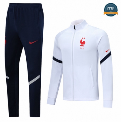 Cfb3 Camisetas B011 - Chaqueta Chandal Francia Blanco 2020/2021