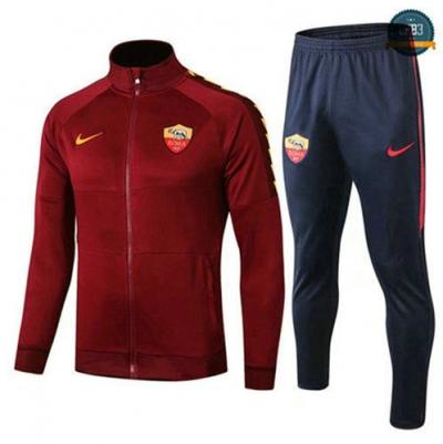 Chaqueta Chándal AS Roma Azufaifa Roja + Pantalones Azul 2019/2020