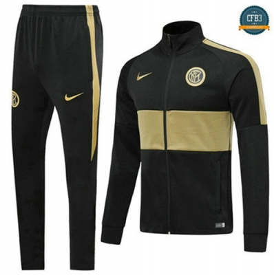 Chaqueta Chándal Inter Milan Negro/Amarillo marrón 2019/2020 Cuello Alto