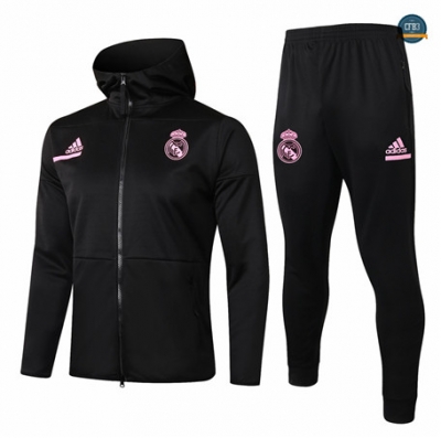 Cfb3 Chaqueta Chandal - Sudadera con Capucha Real Madrid Negro 2020/2021