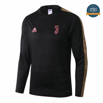 Cfb3 Camisetas Sudadera Training Juventus Negro/Amarillo 2019/2020 Cuello Redondo