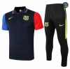 Cfb3 Camiseta Entrenamiento Barcelona POLO + Pantalones Azul Marino Azul/Rojo 2020/2021