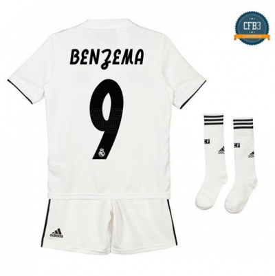 Camiseta Real Madrid 1ª Equipación Niños 9 Benzema 2018