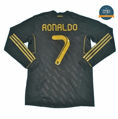 Camiseta 2011-12 Real Madrid 2ª Equipación Manga Larga Negro 7 Ronaldo