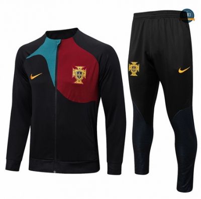 Nuevas Cfb3 Camiseta Chaqueta Chándal Portugal Equipación Negro 2022/2023