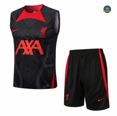 Crear Cfb3 Camiseta Entrenamiento Liverpool Chaleco + Pantalones Equipación Negro 2022/2023