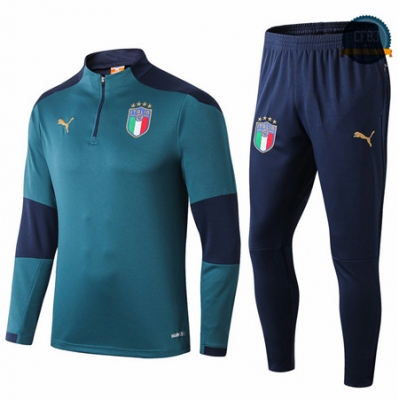 Cfb3 Camisetas D063 Chandal Italy Verde/Azul Oscuro 2019/2020 Cremallera Mitad