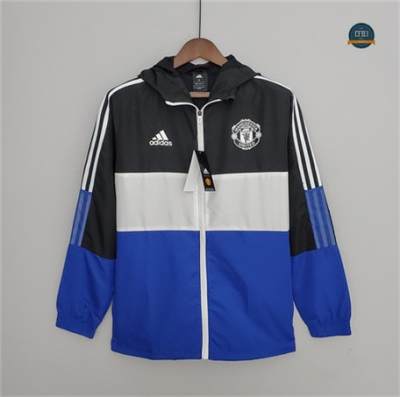 cfb3 camisetas Chaqueta Rompevientos Manchester United Equipación Negro/Blanco/Azul 2022/2023