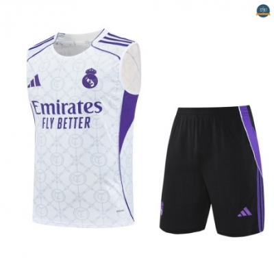 Crea Camiseta Sin Mangas Real Madrid Equipación Blanco/negro/Violeta 2025/2026