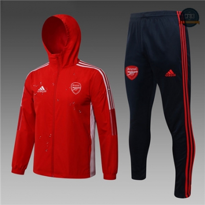 Cfb3 Camisetas Chaqueta Rompevientos Arsenal Equipación Rojo 2021/2022