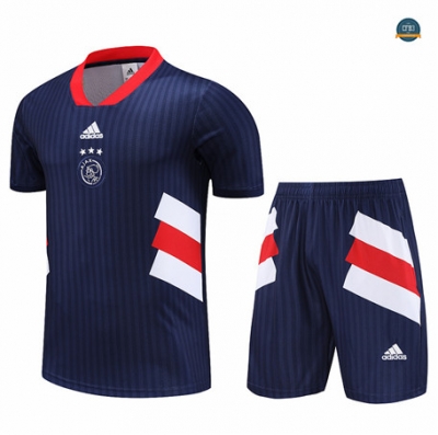 Diseñar Cfb3 Camiseta Entrenamiento AFC Ajax + Pantalones Cortos Equipación Azul 2023/2024 baratas