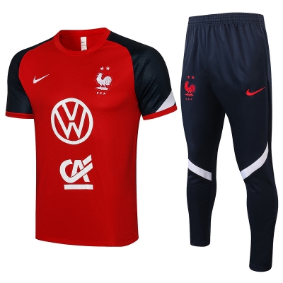 Cfb3 Camiseta Entrenamiento Francia + Pantalones Equipación Rojo 2021/2022