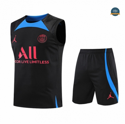 Cfb3 Camiseta Paris Paris Saint Germain Chaleco Pantalones Equipación Negro 2022/2023 C460