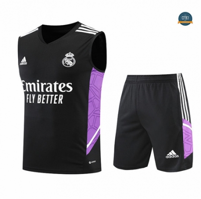Cfb3 Camiseta Real Madrid Chaleco Pantalones Equipación Negro 2022/2023 C434