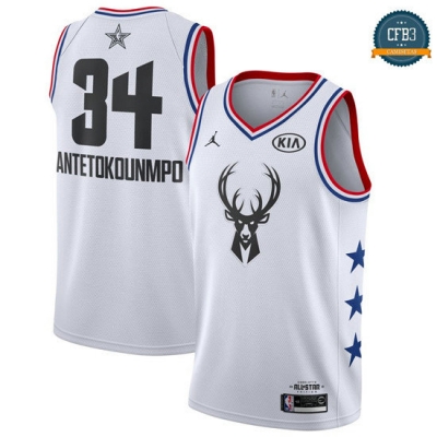 cfb3 camisetas Giannis Antetokounmpo - 2019 All-Star Blanco