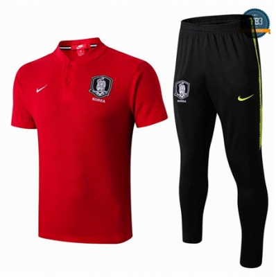 Camiseta Entrenamiento Q72 Corea + Pantalones Equipación Rojo/Negro 2019/2020 Cuello V