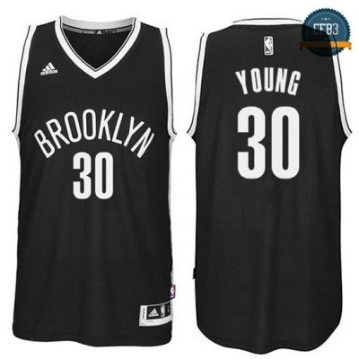 cfb3 camisetas Thaddeus Young, Brooklyn Nets - Negro