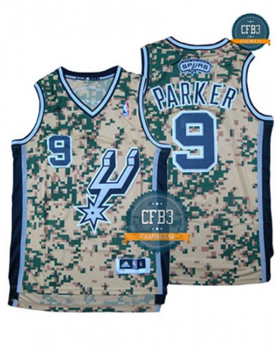 cfb3 camisetas Tony Parker, San Antonio Spurs - Camo