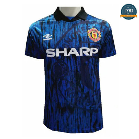 Camisetas 1992-1993 Manchester United Equipación Azul