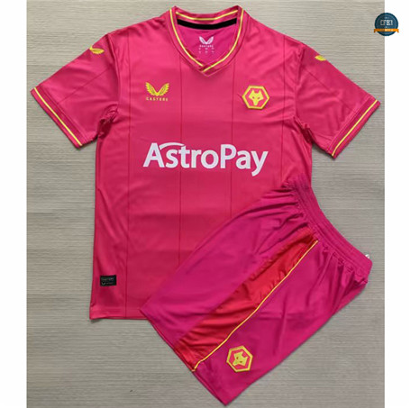 Camiseta futbol Wolverhampton Niño Equipación Portero Rosa 2023/2024