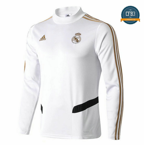 Cfb3 Camisetas Sudadera Training Real Madrid Blanco 2019/2020 Cuello alto