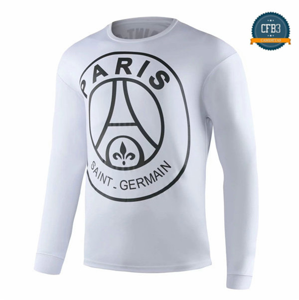 Cfb3 Camisetas Sudadera Training PSG Paris Blanco 2019/2020 Cuello Redondo