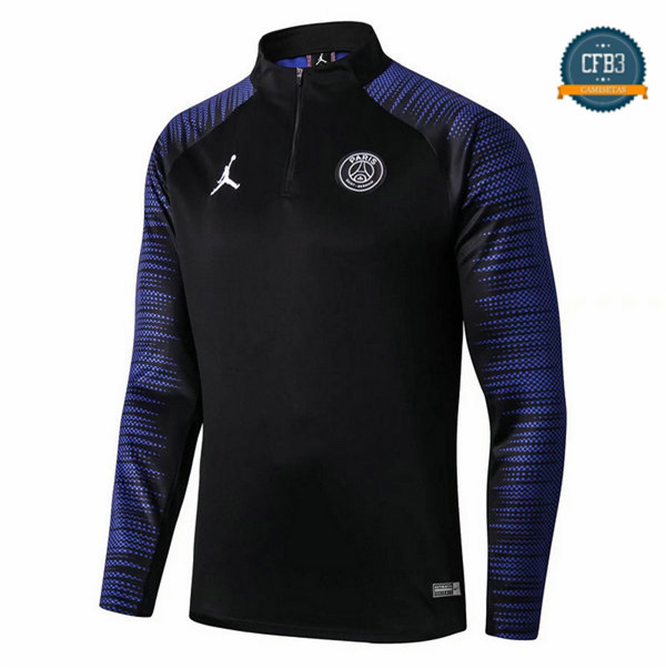 Cfb3 Camisetas Sudadera Cremallera Mitad PSG Negro 2019/2020 Azul Strike Drill