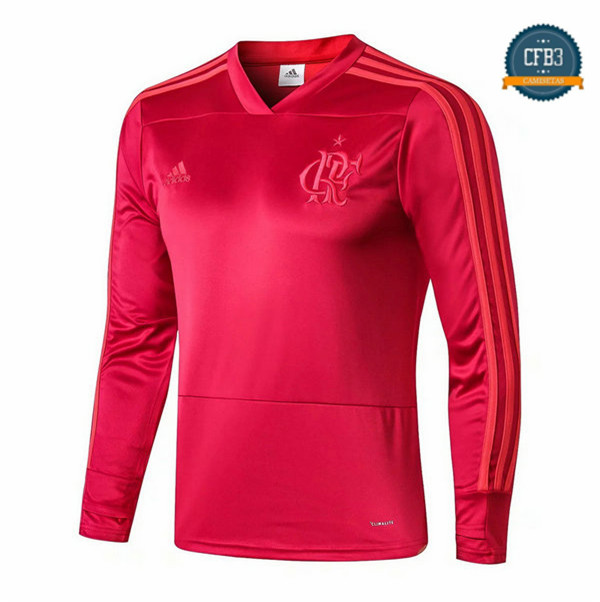 Cfb3 Camisetas Sudadera Training Flamengo Rosa 2018/2019 Cuello V