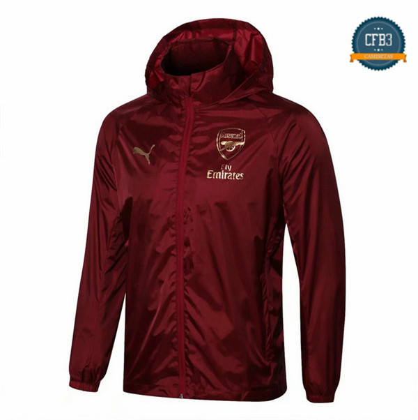 Cfb3 Camisetas Chaquetas Rompevientos Arsenal Rojo oscuro 2018/2019 Sombrero