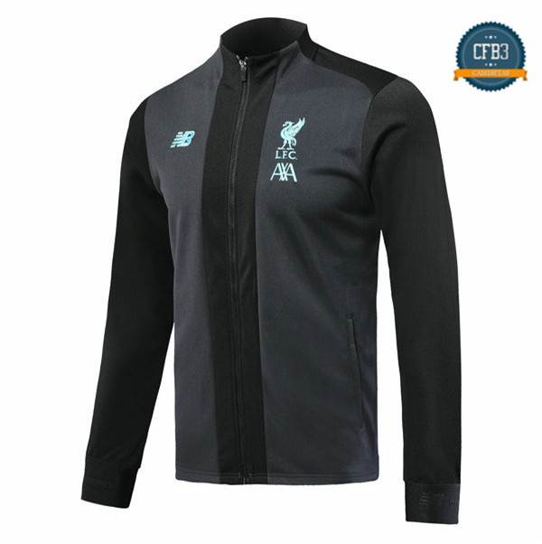 Cfb3 Camisetas Chaqueta Sudadera Liverpool Gris/Negro 2019/2020