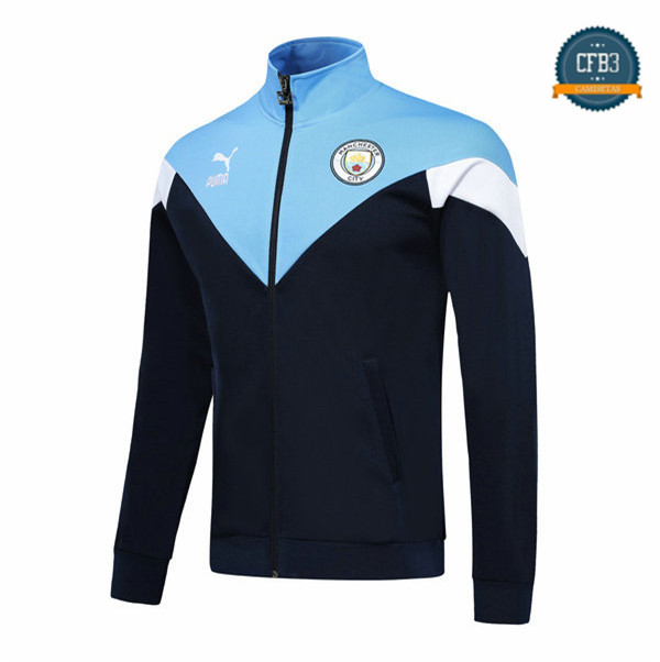 Cfb3 Camisetas Chaqueta Sudadera Manchester City Azul Claro/Azul Oscuro 2019/2020