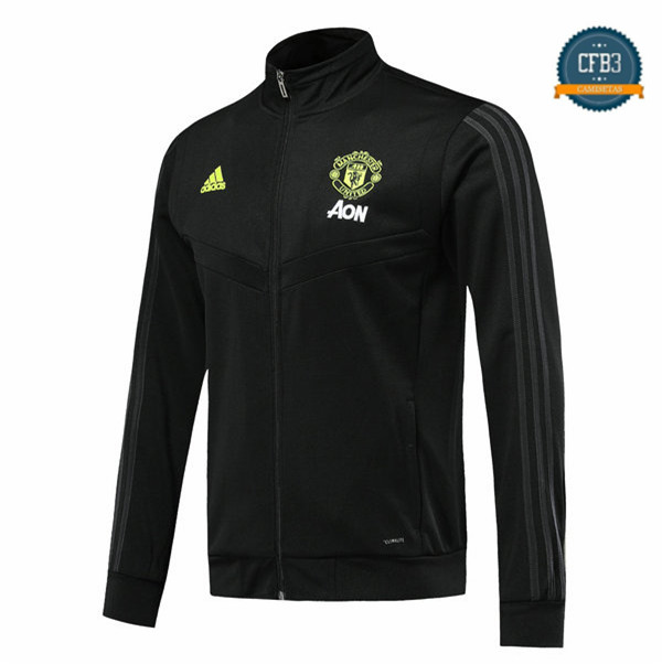 Cfb3 Camisetas Chaqueta Sudadera Manchester United Negro/Amarillo 2019/2020