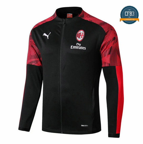 Cfb3 Camisetas Chaqueta Sudadera AC Milan Negro 2019/2020