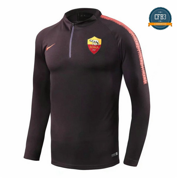 Cfb3 Camisetas Sudadera Cremallera Mitad AS Roma Rojo oscuro 2018/2019