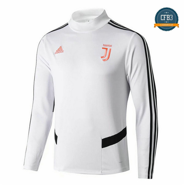 Cfb3 Camisetas Sudadera Training Juventus Blanco/Negro 2019/2020 Cuello Redondo