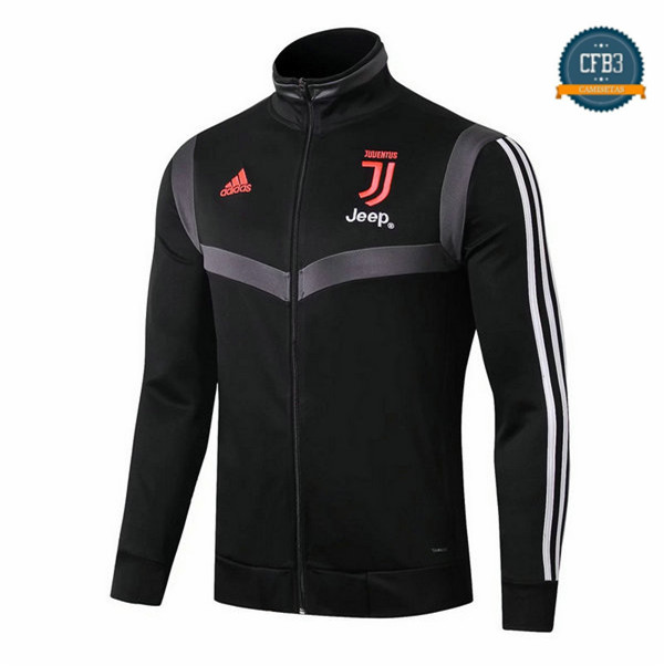 Cfb3 Camisetas Chaqueta de Prepartido Juventus Negro 2019/2020 Cuello alto