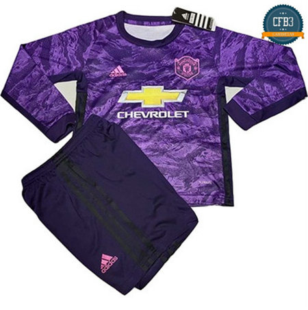 Camiseta Manchester United Niños Portero Manga Larga Púrpura 2019/20
