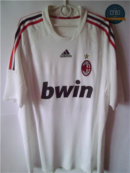 Camiseta 2008-09 AC Milan 2ª Equipación Blanco