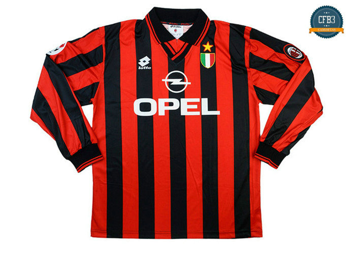 Camiseta 1996-97 AC Milan Manga Larga 1ª Equipación