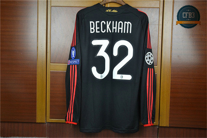 Camiseta 2009-10 AC Milan Manga Larga 3ª Equipación (32 Beckham)
