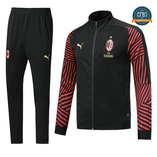 Chaqueta Chándal AC Milan Negro 2018