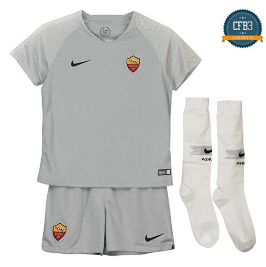 Camiseta AS Roma 2ª Equipación Niños Gris 2018
