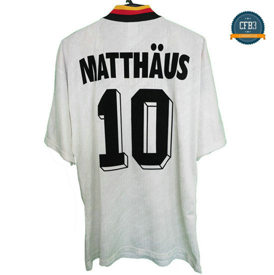 Camiseta 1994 Alemania 1ª Equipación Blanco (10 Matthaus)