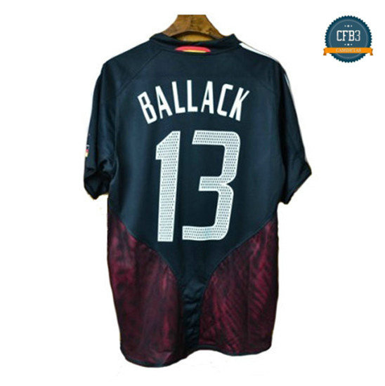 Camiseta 2004 Copa de Europa Alemania 2ª Equipación Negro (13 BALLACK)