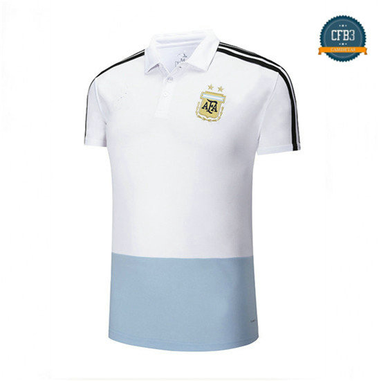 Camiseta Polos Argentina Blanco Azul 2018-2019