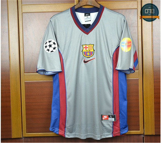 Camiseta 1999-00 Centennial Silver Barcelona 2ª Equipación Gris