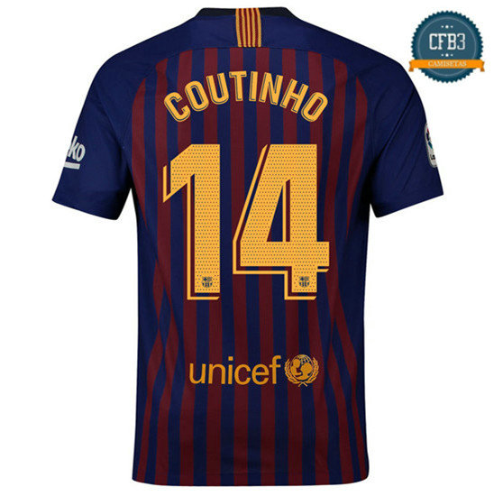 Camiseta Barcelona 1ª Equipación 14 Coutinho 2018