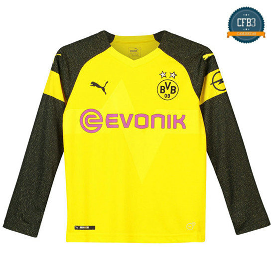 Camiseta Borussia Dortmund 1ª Equipación Niños Manga Larga 2018 2019
